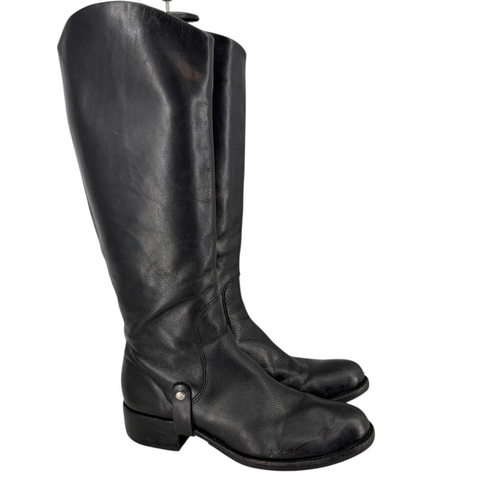 Via Spiga Cody Black Leather Riding Boots‎ Womens Size 9 M Eqestrian